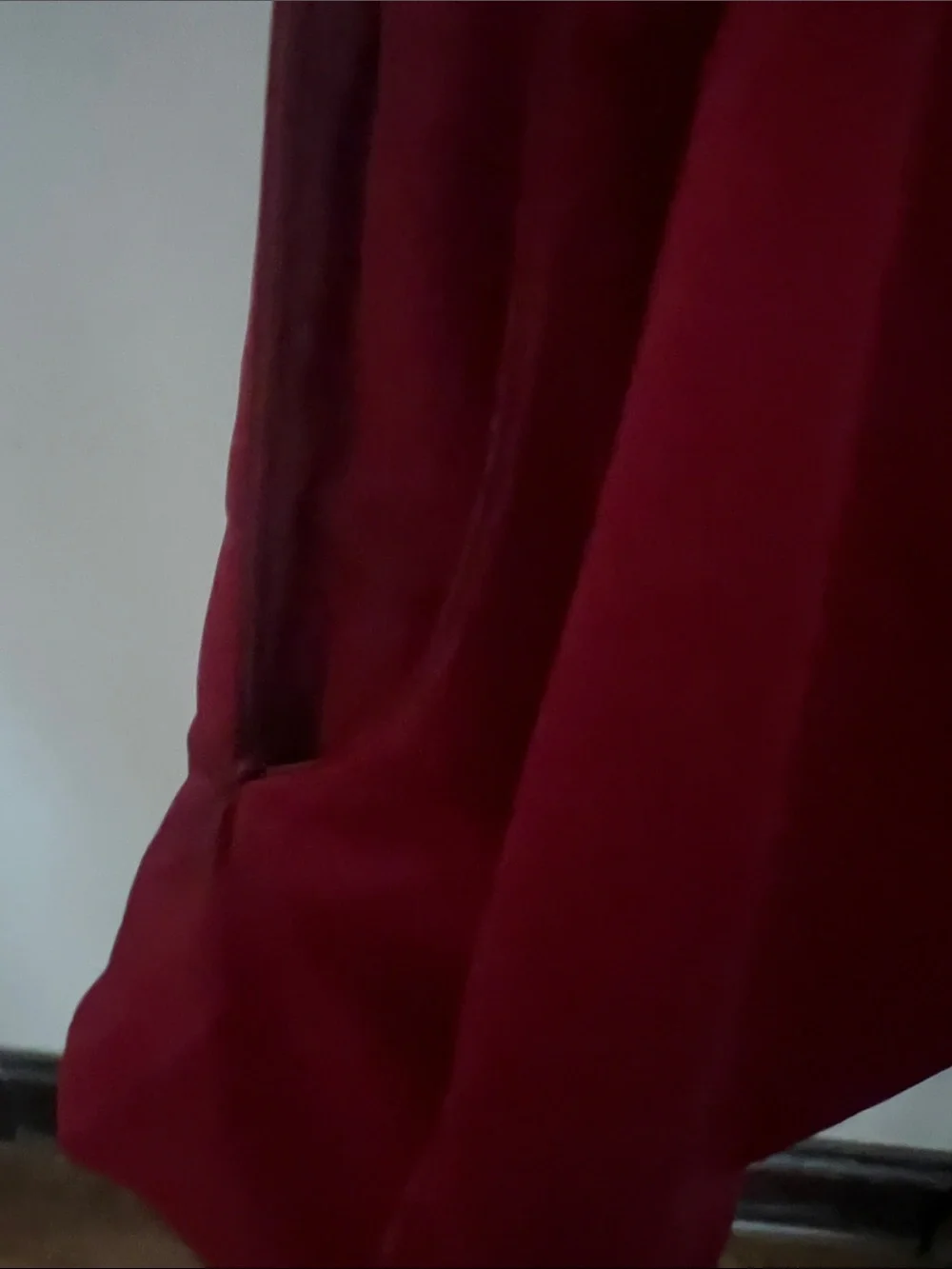 Deep Red Button-Front Blouse - Picture 3 of 5